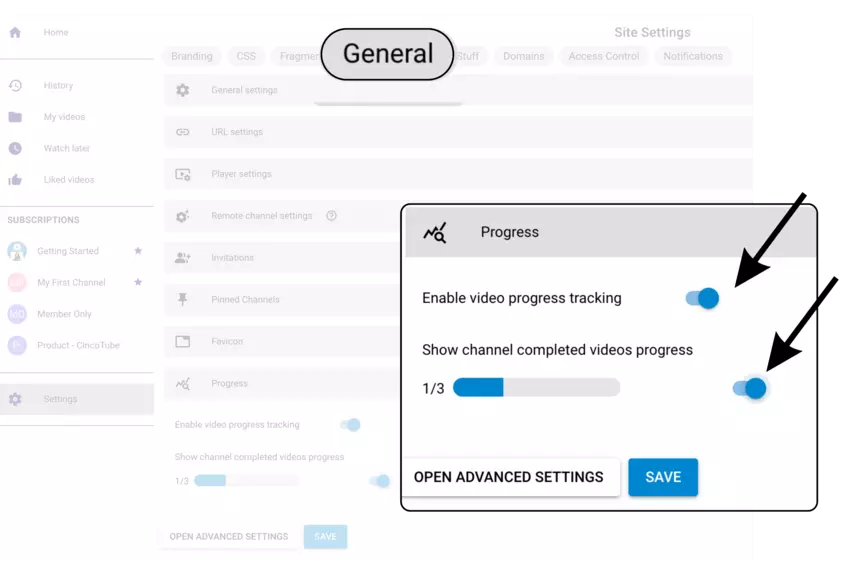 Enable Video Progress Tracking and Show Channel Videos Progress